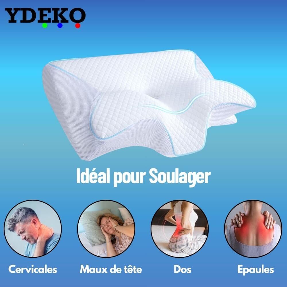 Oreiller Cervical Ergonomique - Design Papillon