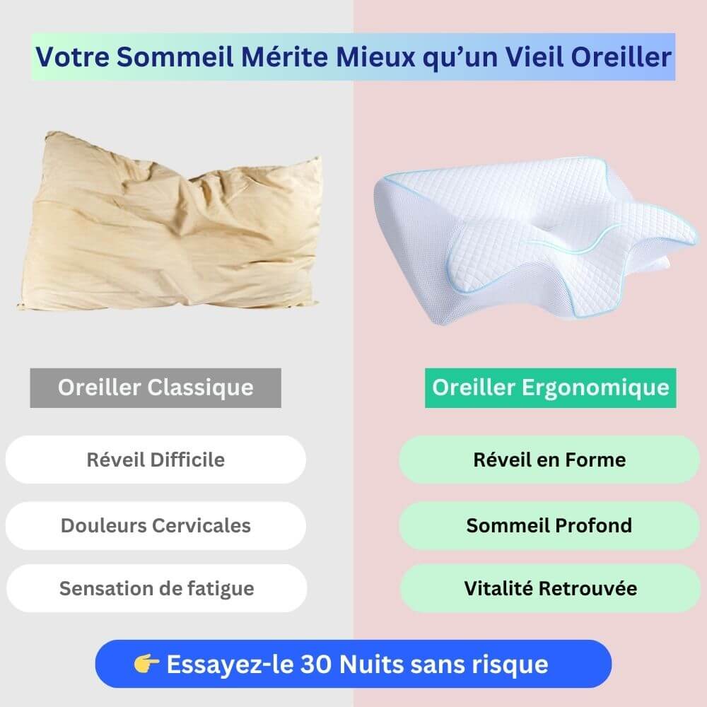 Oreiller Cervical Ergonomique - Design Papillon